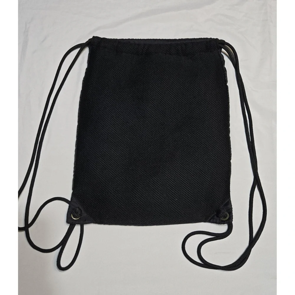 Vtg Y2k Nike Total 90 Drawstring Gym Sack Black Red Target Swoosh Logo Pocket